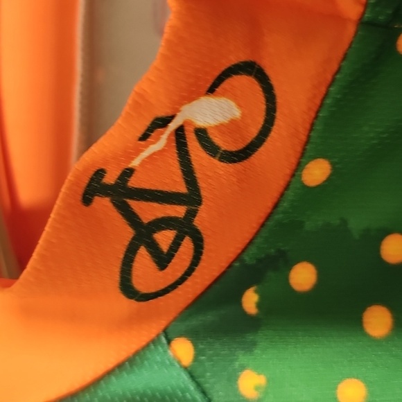Bike Florida Men's Cycling Jersey - Green and Orange - Picture 5 of 13